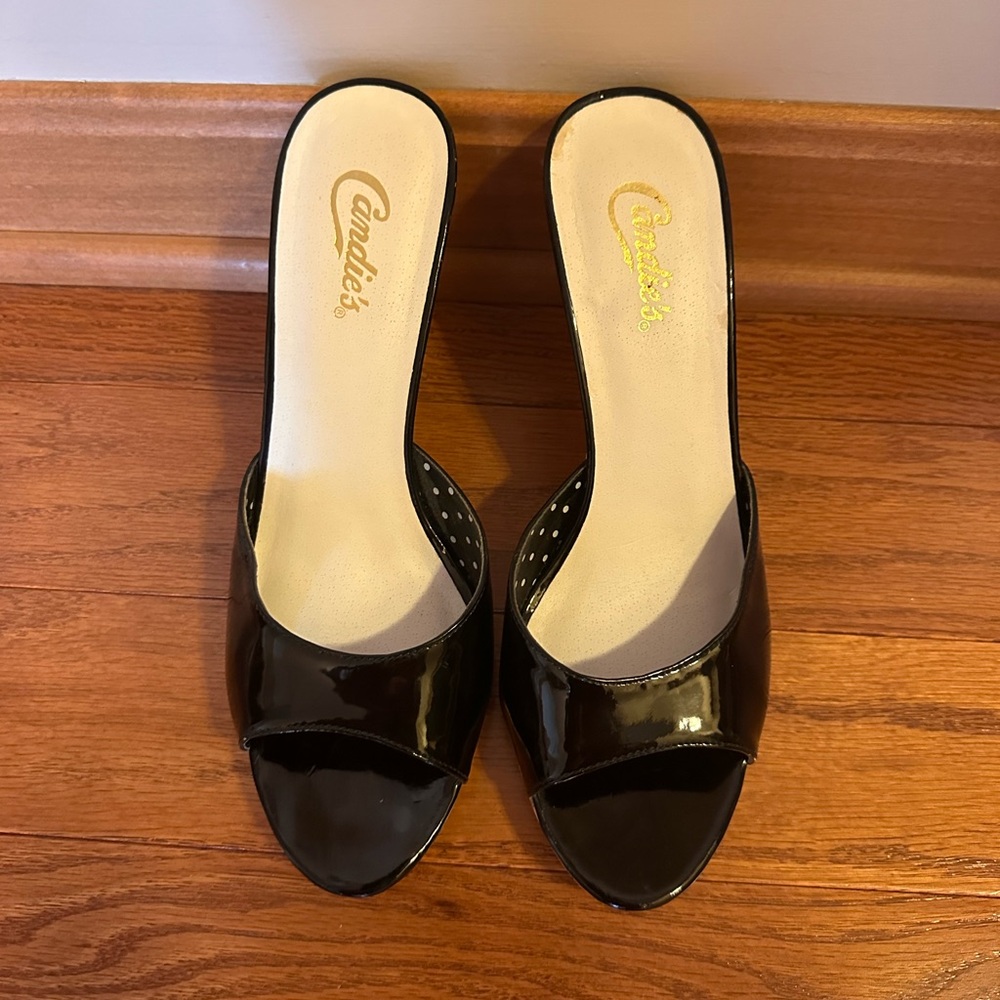 Candie’s Patent Leather Mule Heels